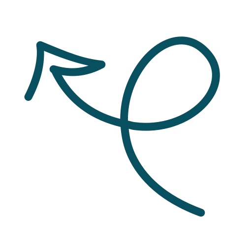 Cartoon curly arrow